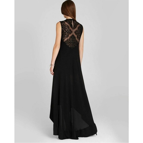 BCBG Lace High Low Elegant Black Dress - Picture 3 of 10